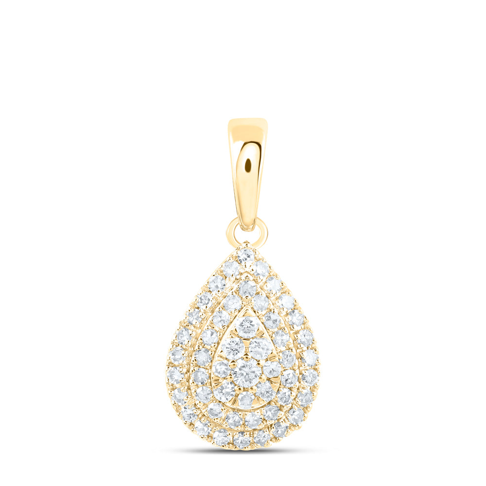 10Kt Yellow Gold 3/8Ctw-Dia Nk Pear Pendant (1.41 grams)