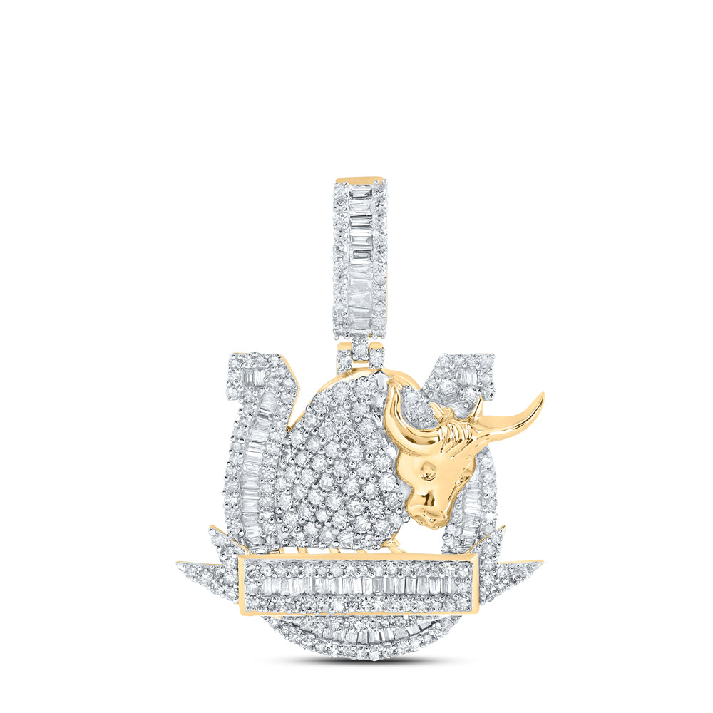 10Kt Yellow Gold 1 3/4Ctw-Dia Nk Mens Charm (6.75 grams)