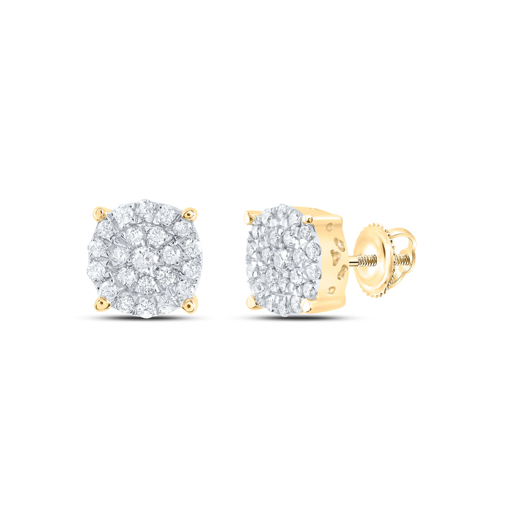 10Kt Yellow Gold 1/2Ct-Dia P1 Round Earring (1.44 grams)