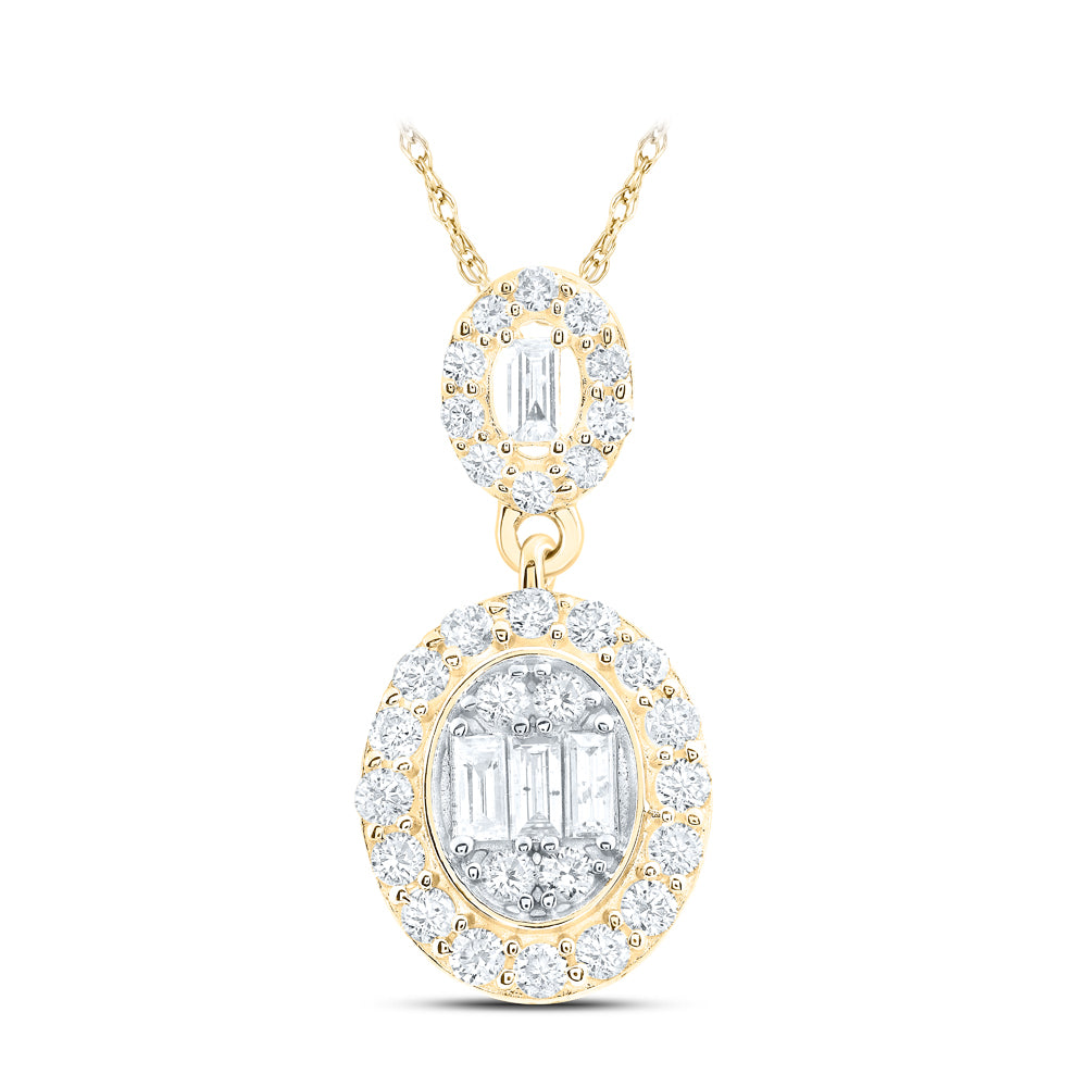 14Kt Yellow Gold 5/8Ctw-Dia Ana M Fashion Oval Pendant (1.51 grams)