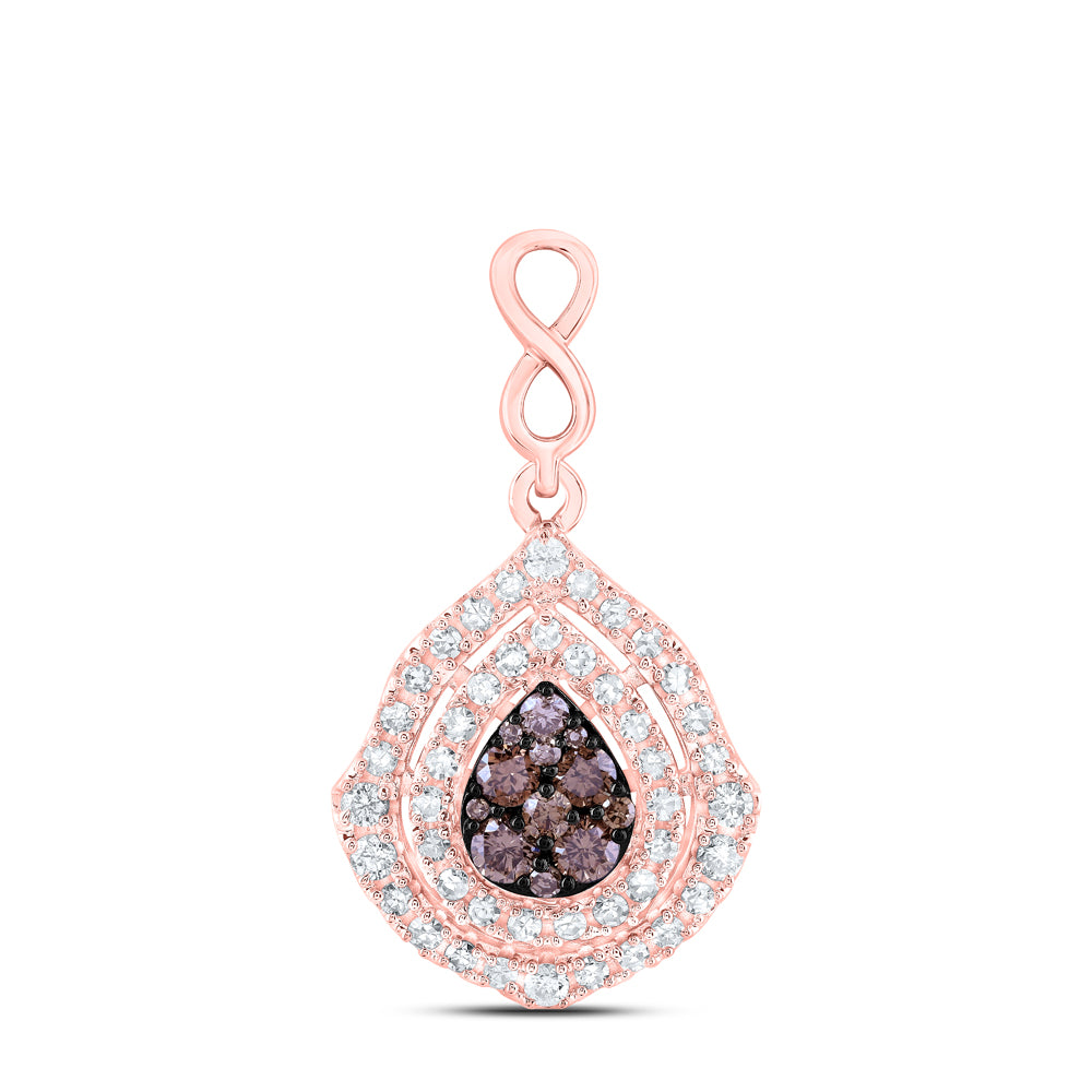 10Kt Rose Gold 5/8Ctw-Dia Cognac Pendant (2.81 grams)