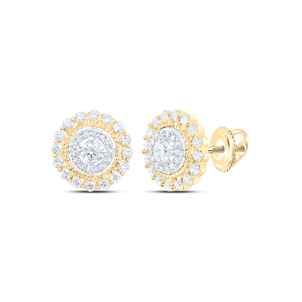 10Kt Yellow Gold 1Ctw-Dia P1 Fashion Round Earring (3.26 grams)