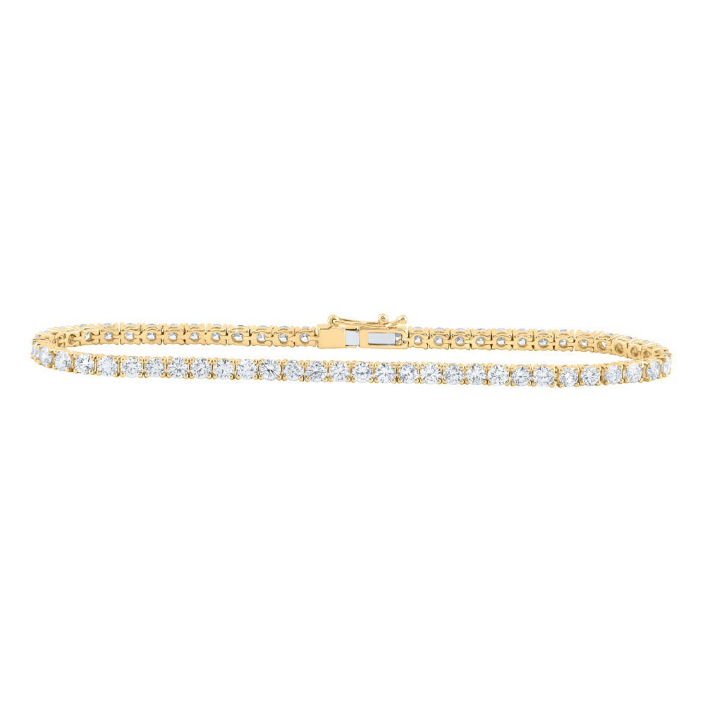 14Kt Yellow Gold 7 1/3Ctw-Dia Nke Mens Bracelet (8.5 Inch) (12.48 grams)