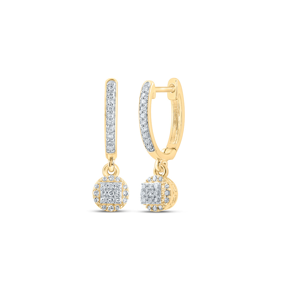 10Kt Yellow Gold 1/4Ctw-Dia Nk Dangling Earring (2.6 grams)