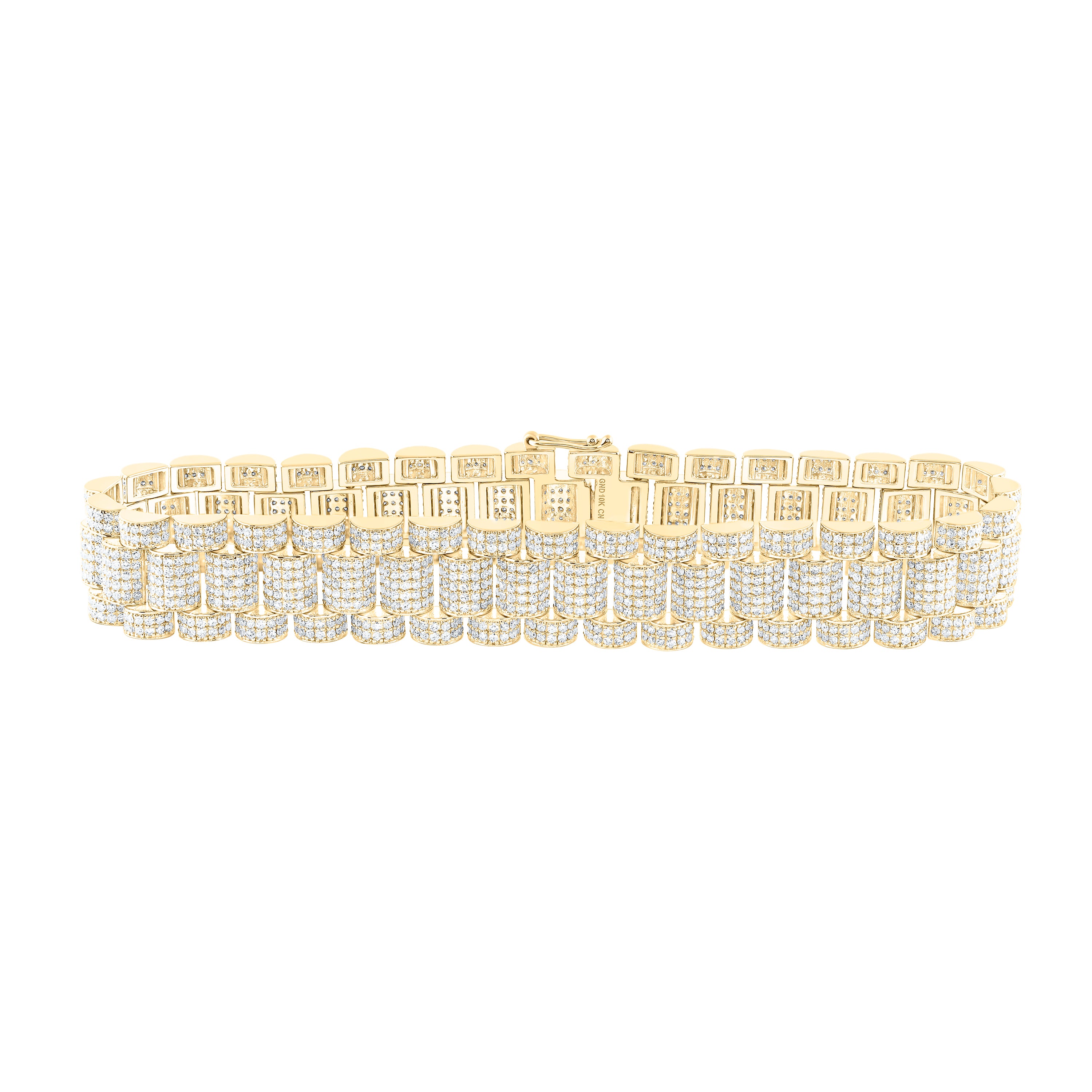 10Kt Yellow Gold 8 7/8Ctw-Dia Cn (13.5Mm) Mens Bracelet (8.5 Inch) (37.04 grams)