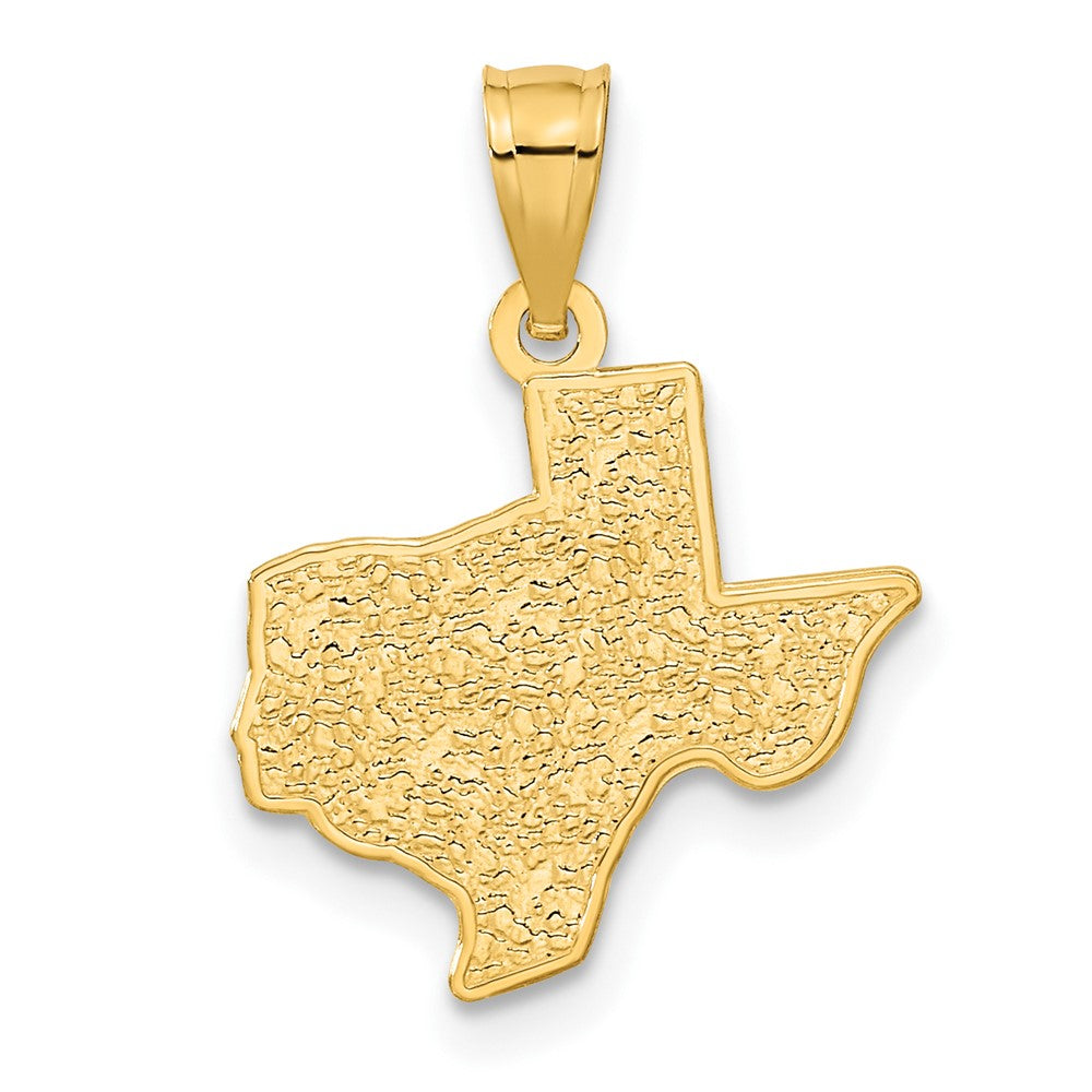 14k Yellow Gold 15.5 mm State of TEXAS Map Pendant (0.86 grams)