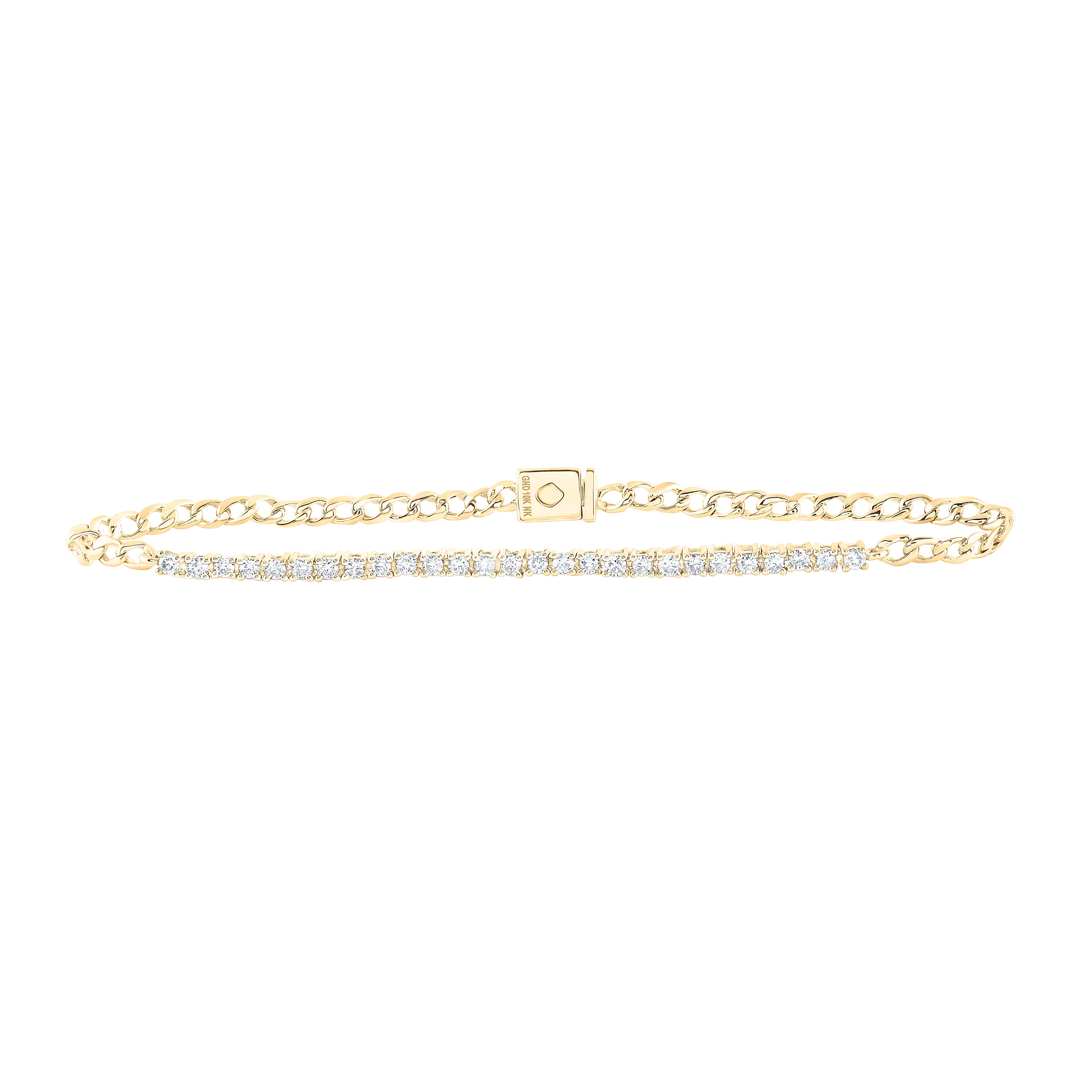 10Kt Yellow Gold 3/4Ctw-Dia Nk Fashion Bracelet (7 Inch) (3.86 grams)