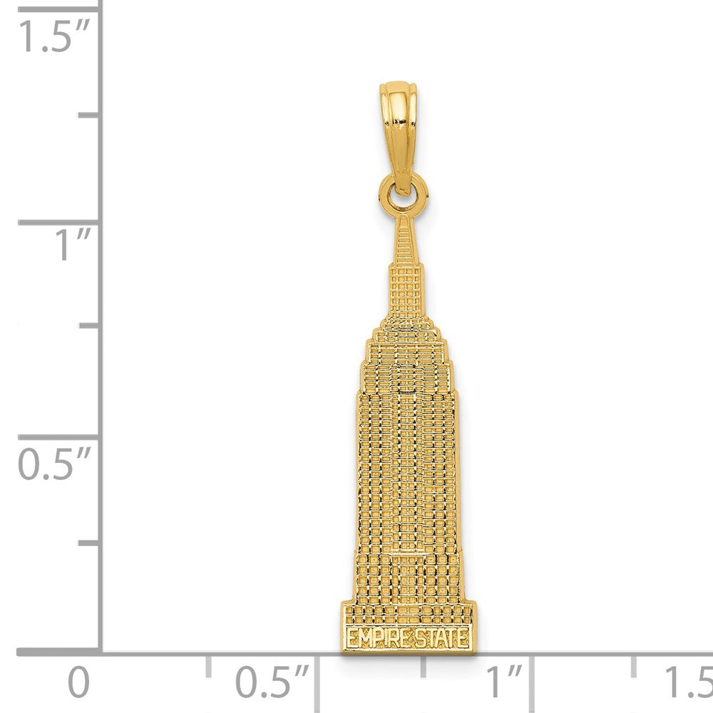 14k Yellow Gold 8 mm EMPIRE STATE Building Pendant (1.54 grams)