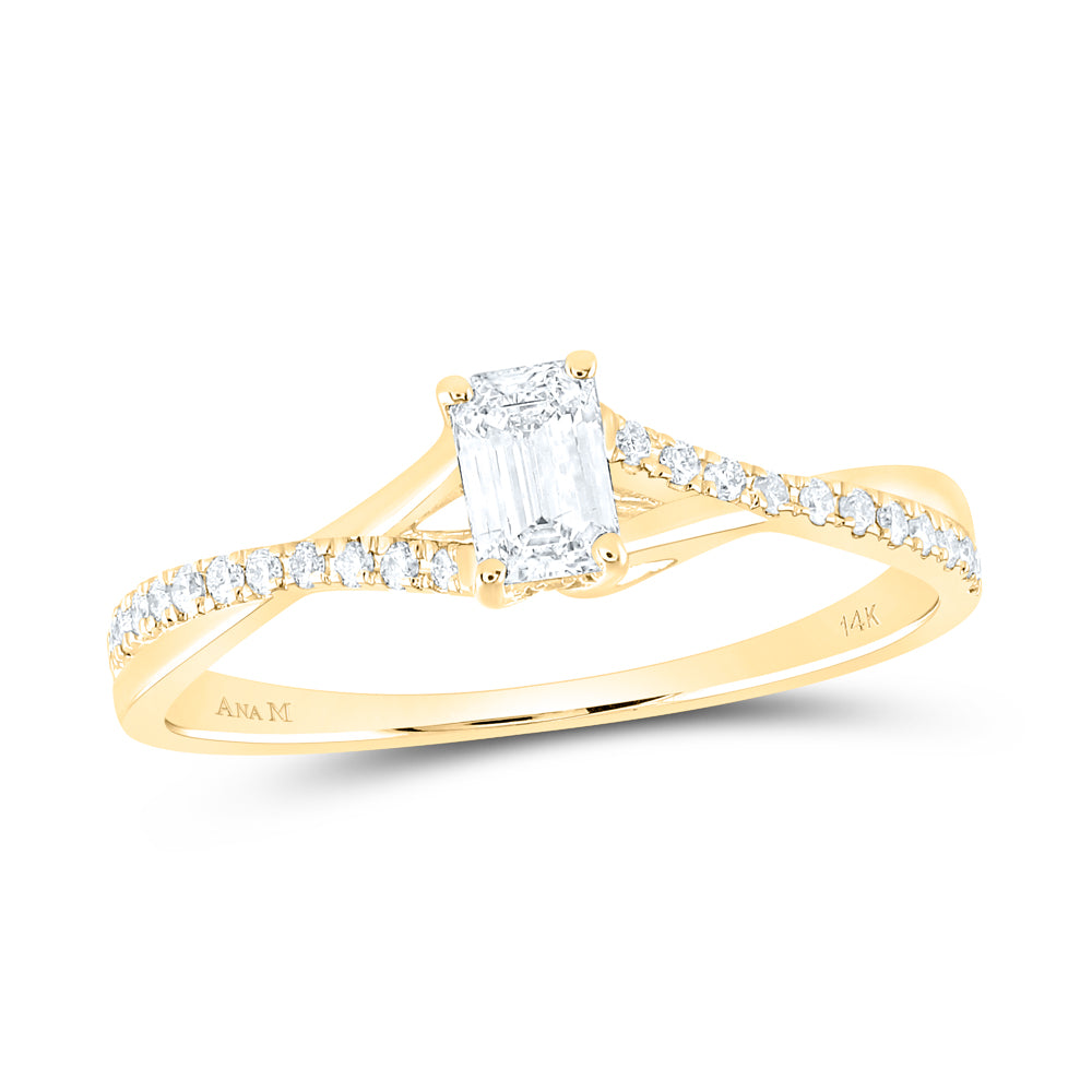 3/8Ctw-Dia Ana M 1/3Ct-Ceme No Halo Engagement Ring (4.87 grams)