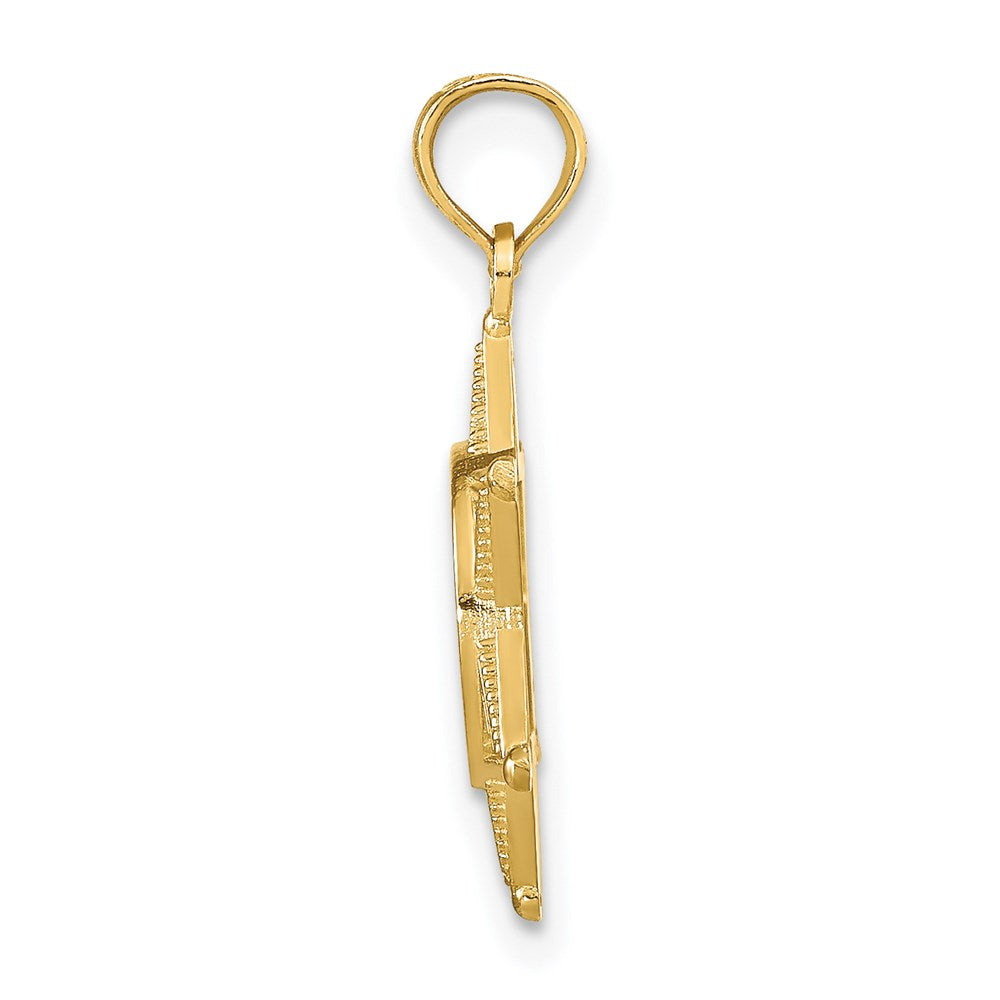 14k Yellow Gold 14 mm DEPUTY SHERIFF Badge with Bear Pendant (1.52 grams)