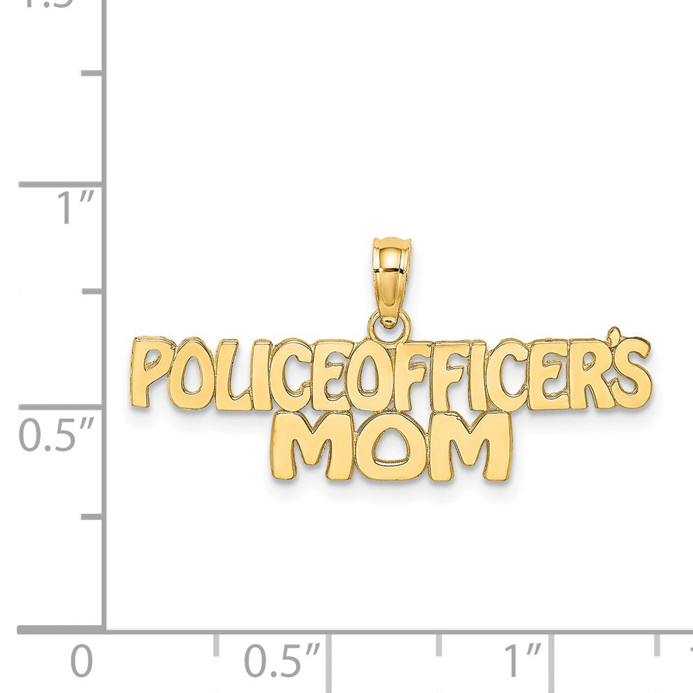 14k Yellow Gold 32.29 mm POLICE OFFICER'S MOM Charm (1.24 grams)