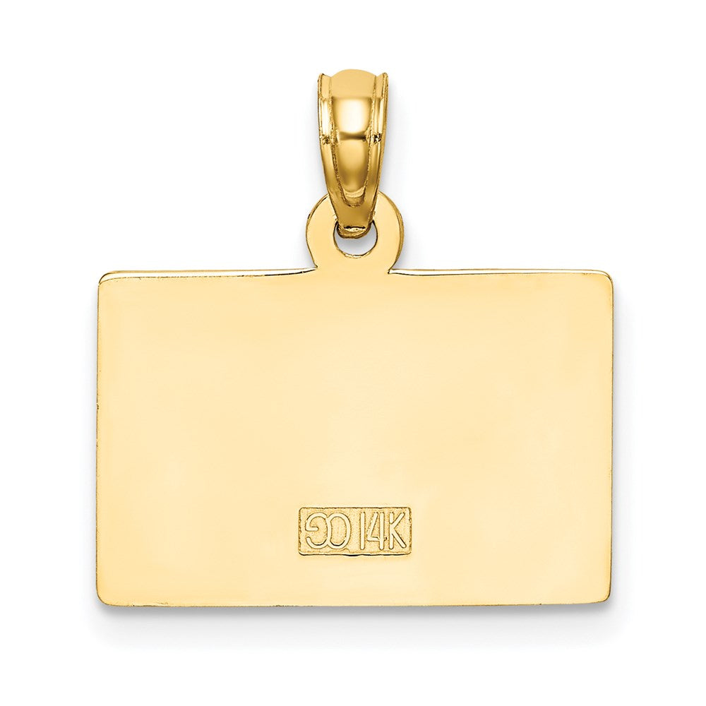 14k Yellow Gold 17.35 mm #1 TEACHER Charm (1.69 grams)