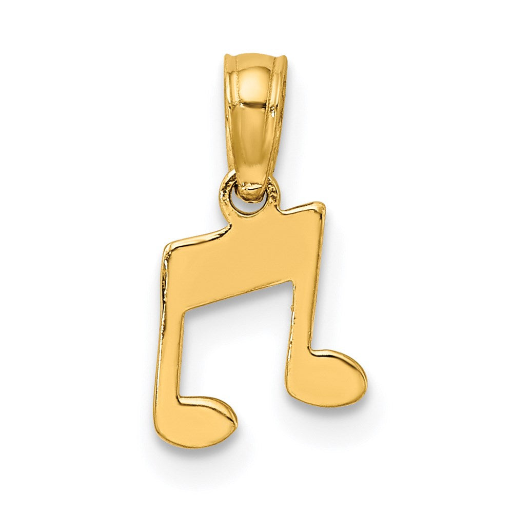 14k Yellow Gold 7.4 mm Double Notes Charm (0.33 grams)
