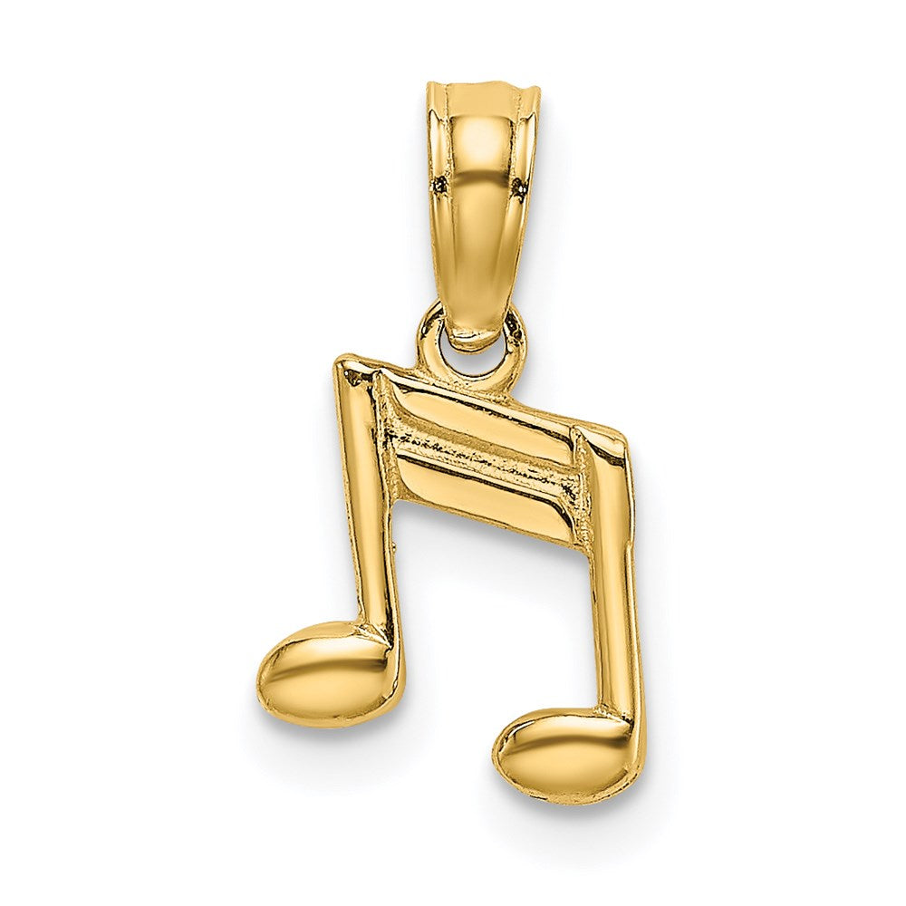 14k Yellow Gold 7.4 mm Double Notes Charm (0.33 grams)