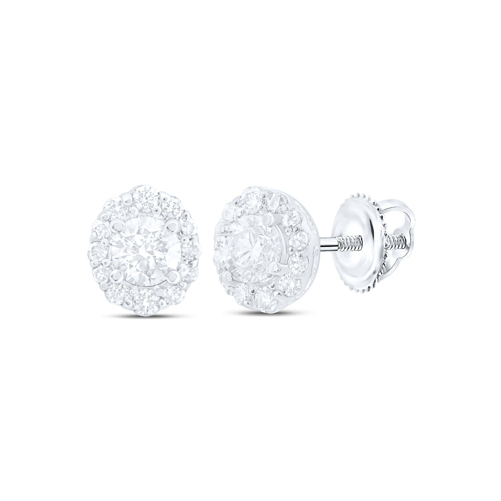 14Kt White Gold 1/2Ctw-Dia Nke Fashion Round Earring (0.8 grams)