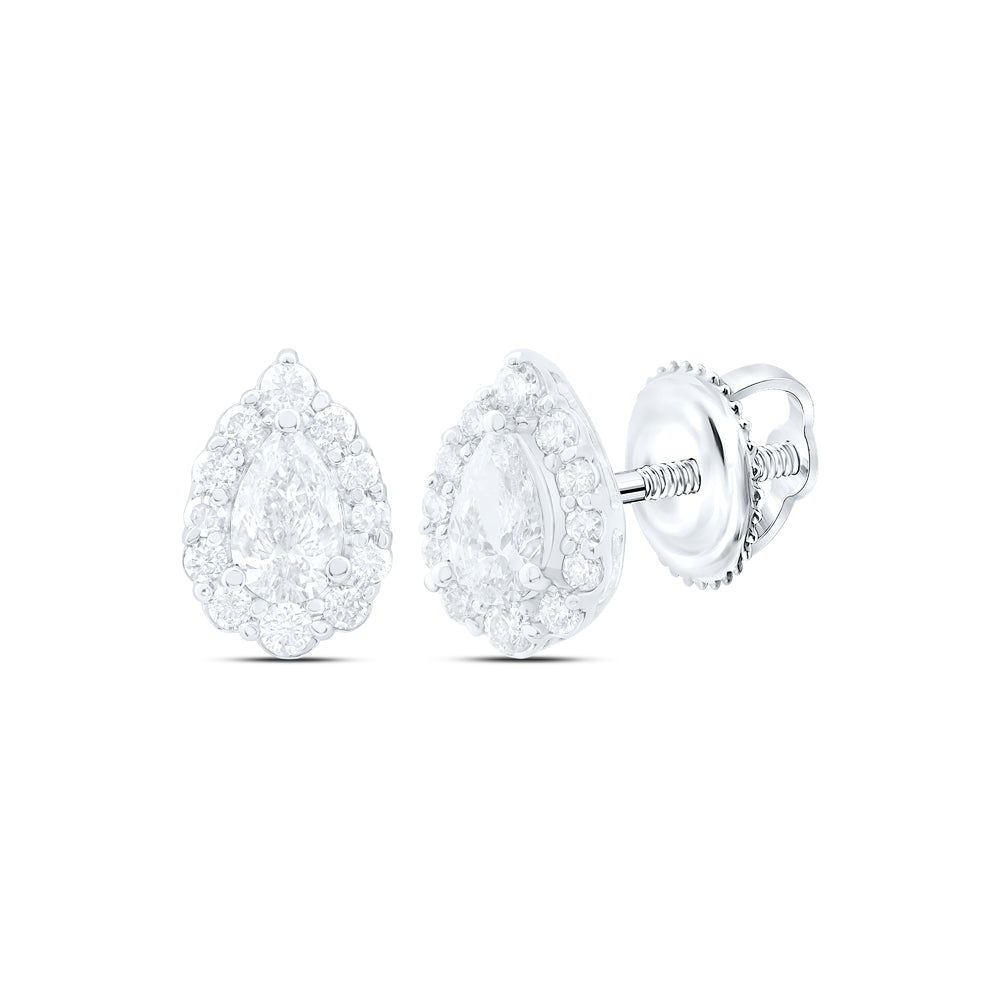 14Kt White Gold 1/2Ctw-Dia Nke Fashion Pear Earring (0.81 grams)