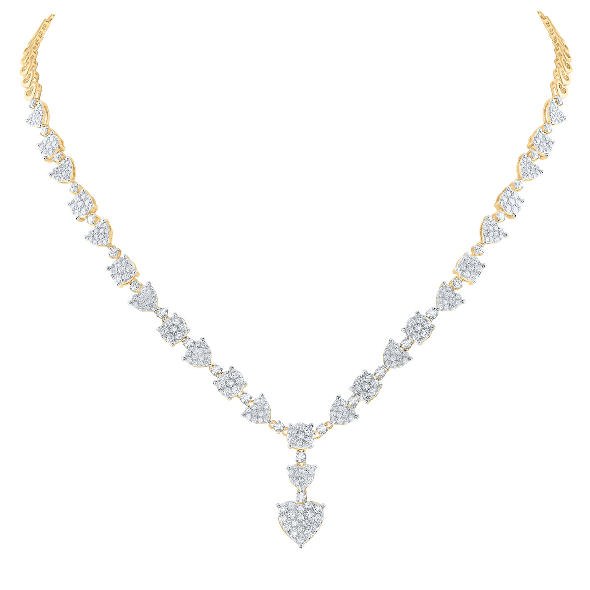 14Kt Yellow Gold 4 Ctw-Diamond Ana M Fashion Necklace (17 Inch) (20.01 grams)