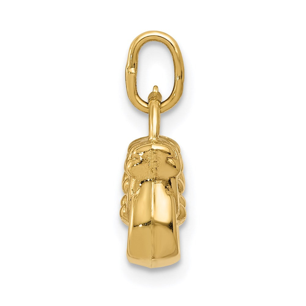 14k Yellow Gold 10 mm 3-D Purse Charm (0.49 grams)