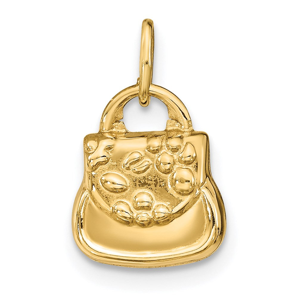 14k Yellow Gold 10 mm 3-D Purse Charm (0.49 grams)
