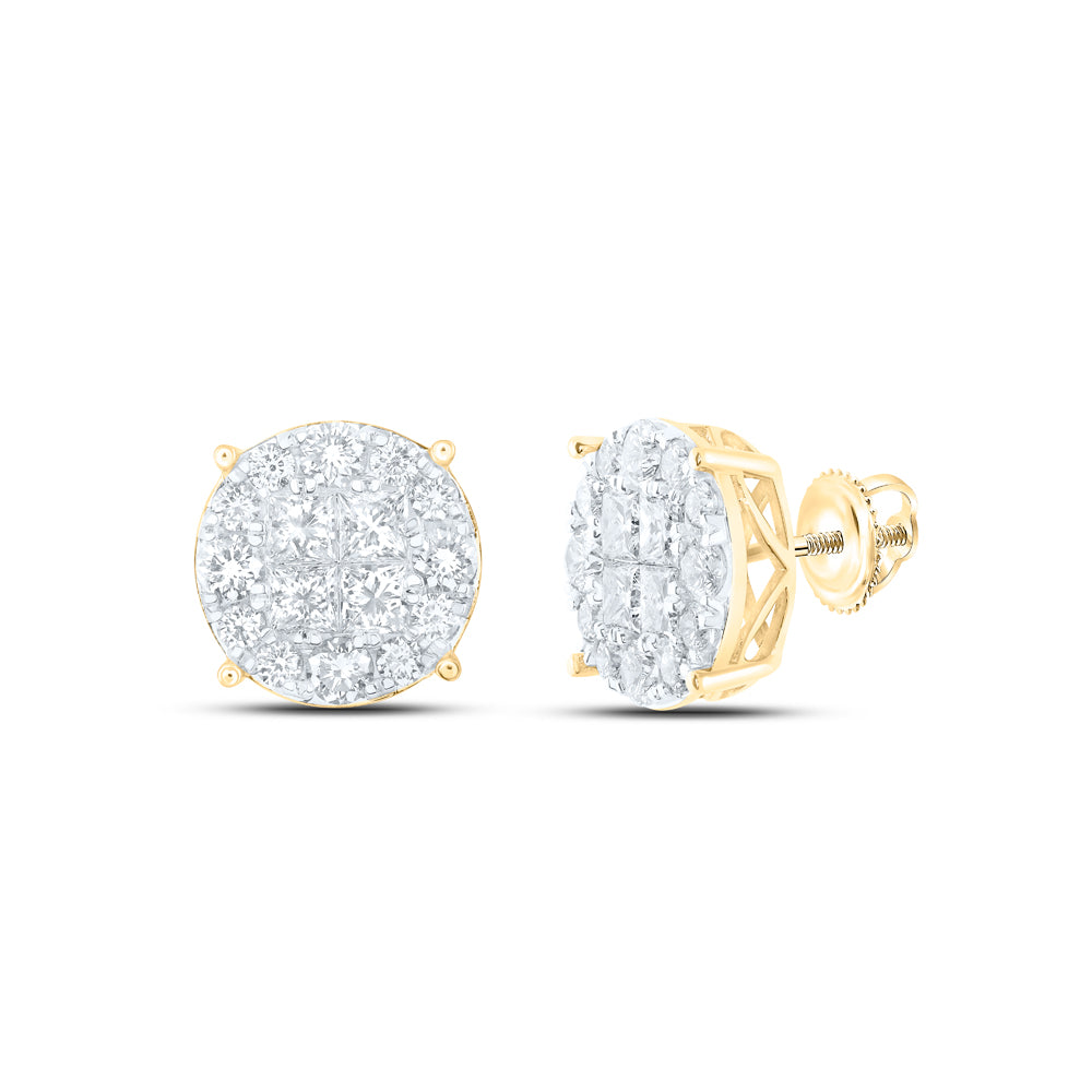 14Kt Yellow Gold 3Ctw-Dia Nke Fashion Round Earrings (3.37 grams)