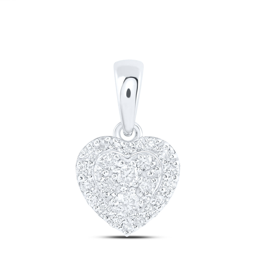 3/8Ctw-Nat Dia Nk Fashion Heart Pendant (1 grams)