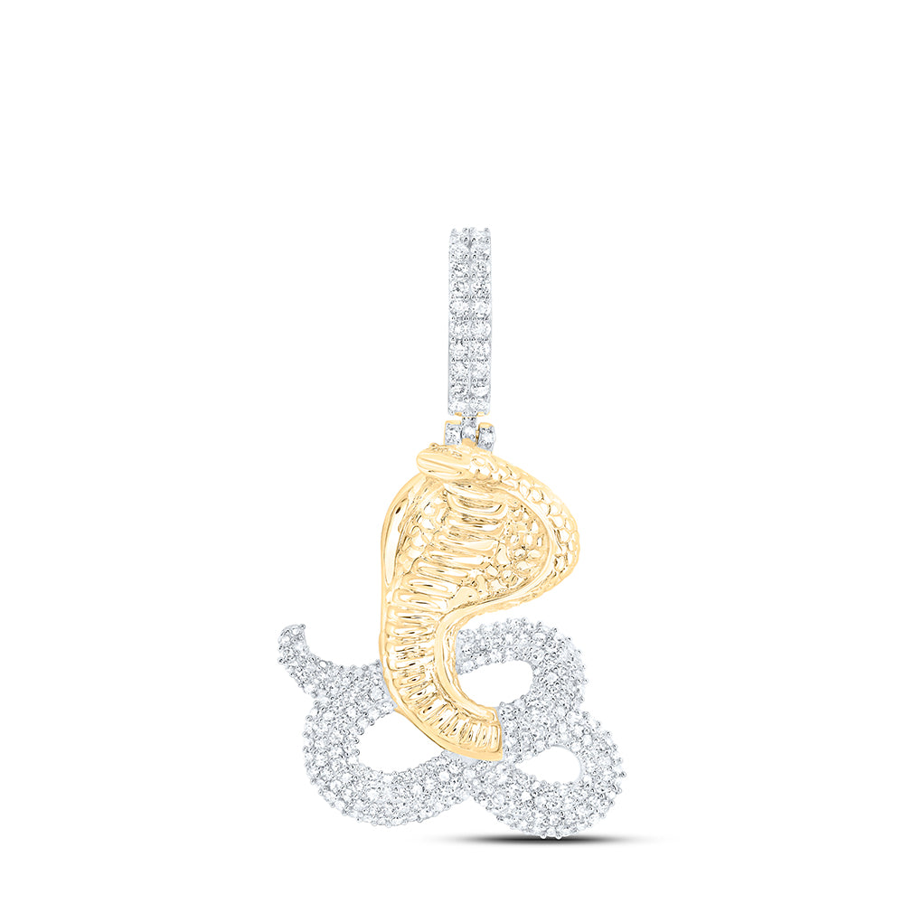 10Kt Yellow Gold 1 1/5Ctw-Dia Nk Snake Men'S Charm (10.71 grams)