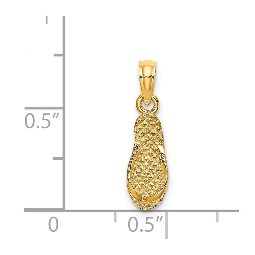 14k Yellow Gold 5.4 mm 3D CAPTIVA Flip-Flop Charm (0.64 grams)