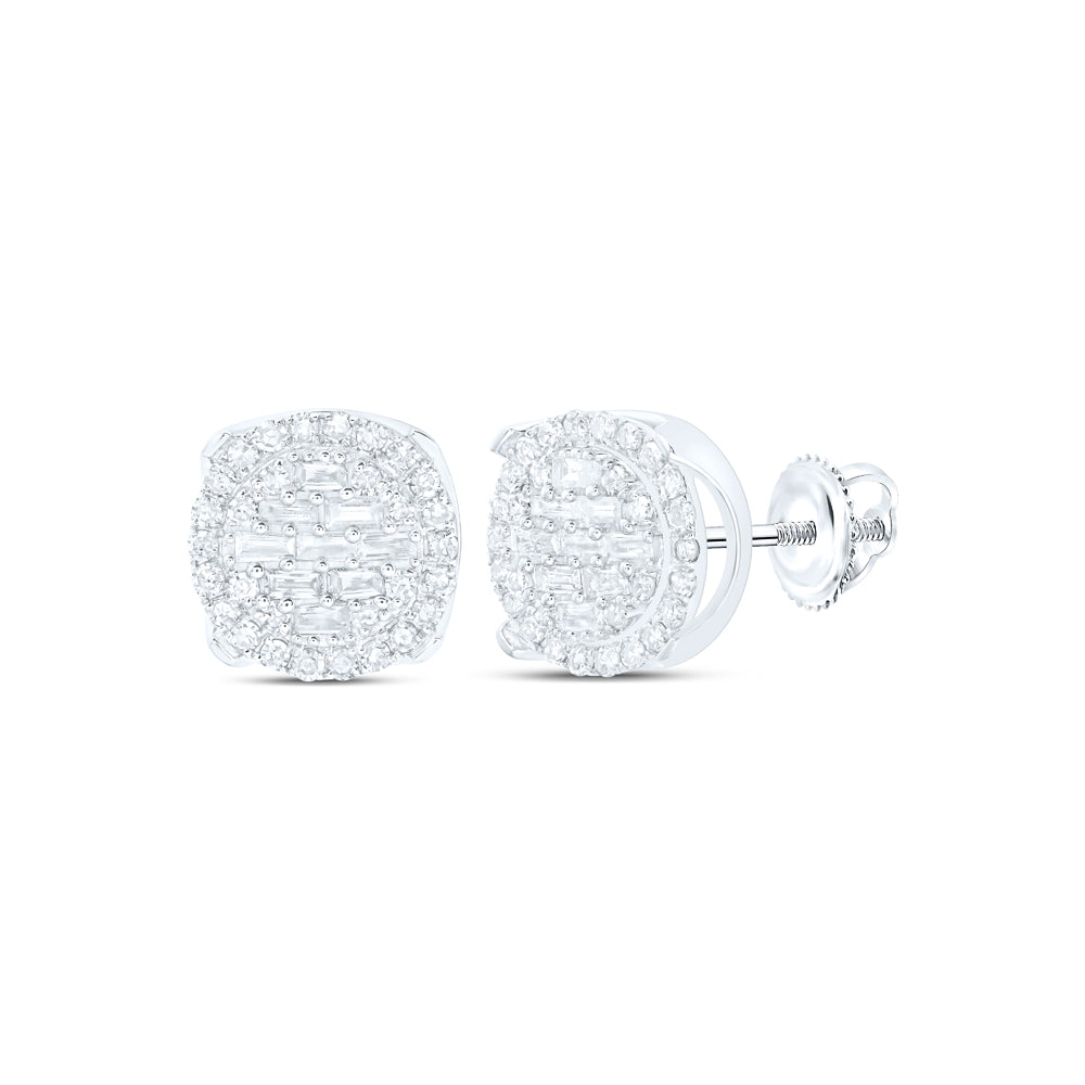 10Kt White Gold 1/2Ctw-Dia Nk Round Earring (1.96 grams)