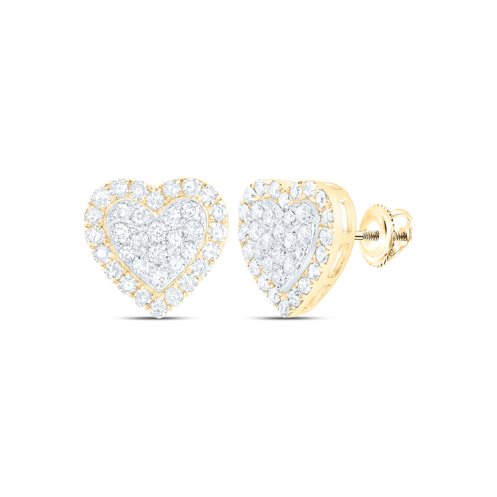 10Kt Yellow Gold 1/2Ctw-Dia Nk Heart Earring (1.28 grams)