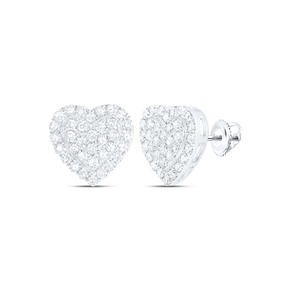 10Kt White Gold 1/2Ctw-Dia Nk Heart Earring (1.28 grams)