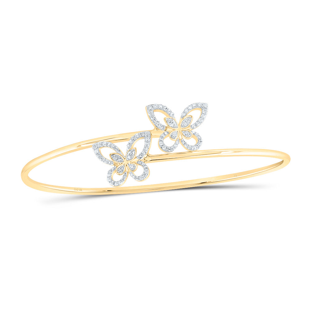 10Kt Yellow Gold 3/8Ctw Diamond Butterfly Fashion Bangle (60X48Mm) (5.29 grams)