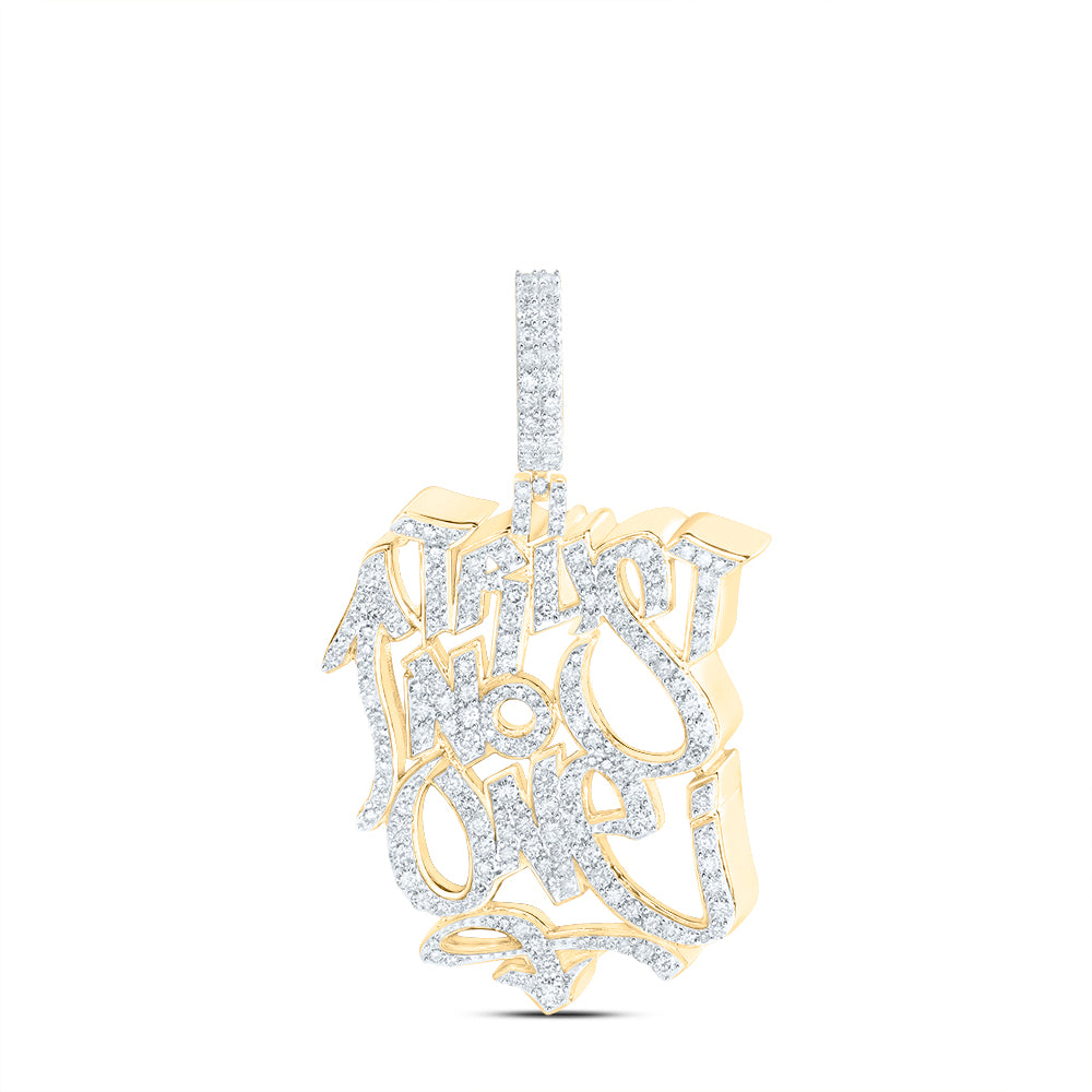 10Kt Yellow Gold 2 1/5Ctw-Dia Nk Trust No One Mens Charm (8.63 grams)