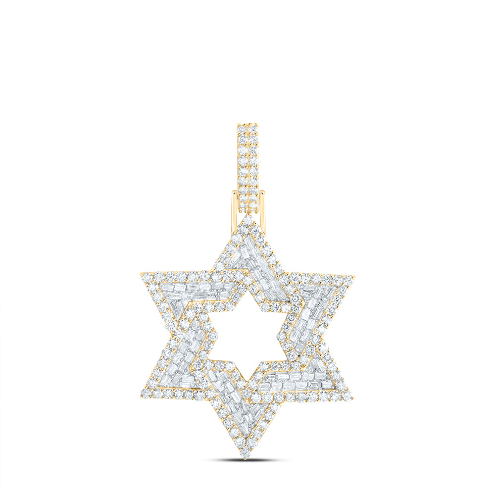 10Kt Yellow Gold 3 1/4 Ctw-Dia Nk Star Men'S Charms (8 grams)