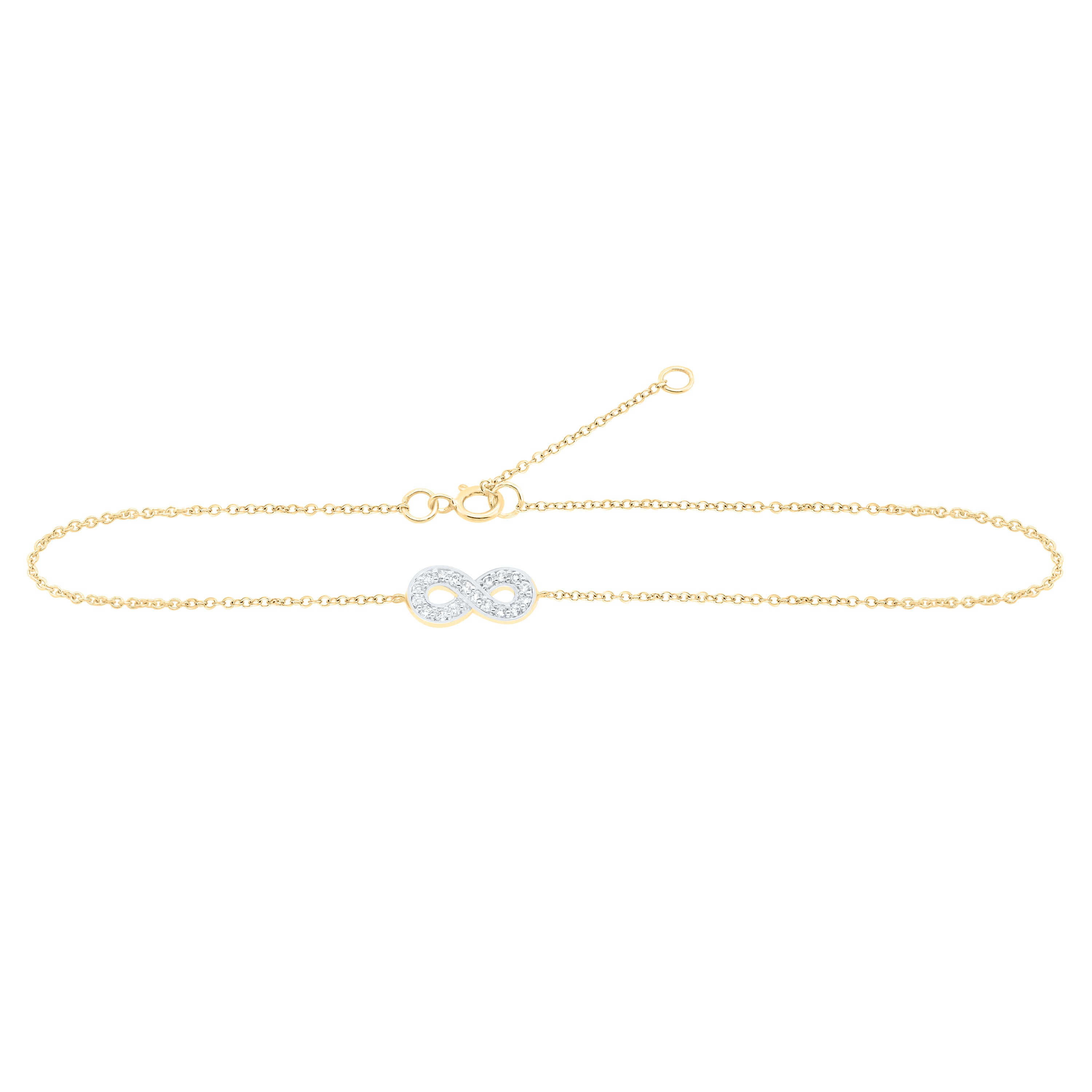 10Kt Yellow Gold 1/10 Ctw Dia Nk Gift Anklet (9 Inch) (0.47 grams)