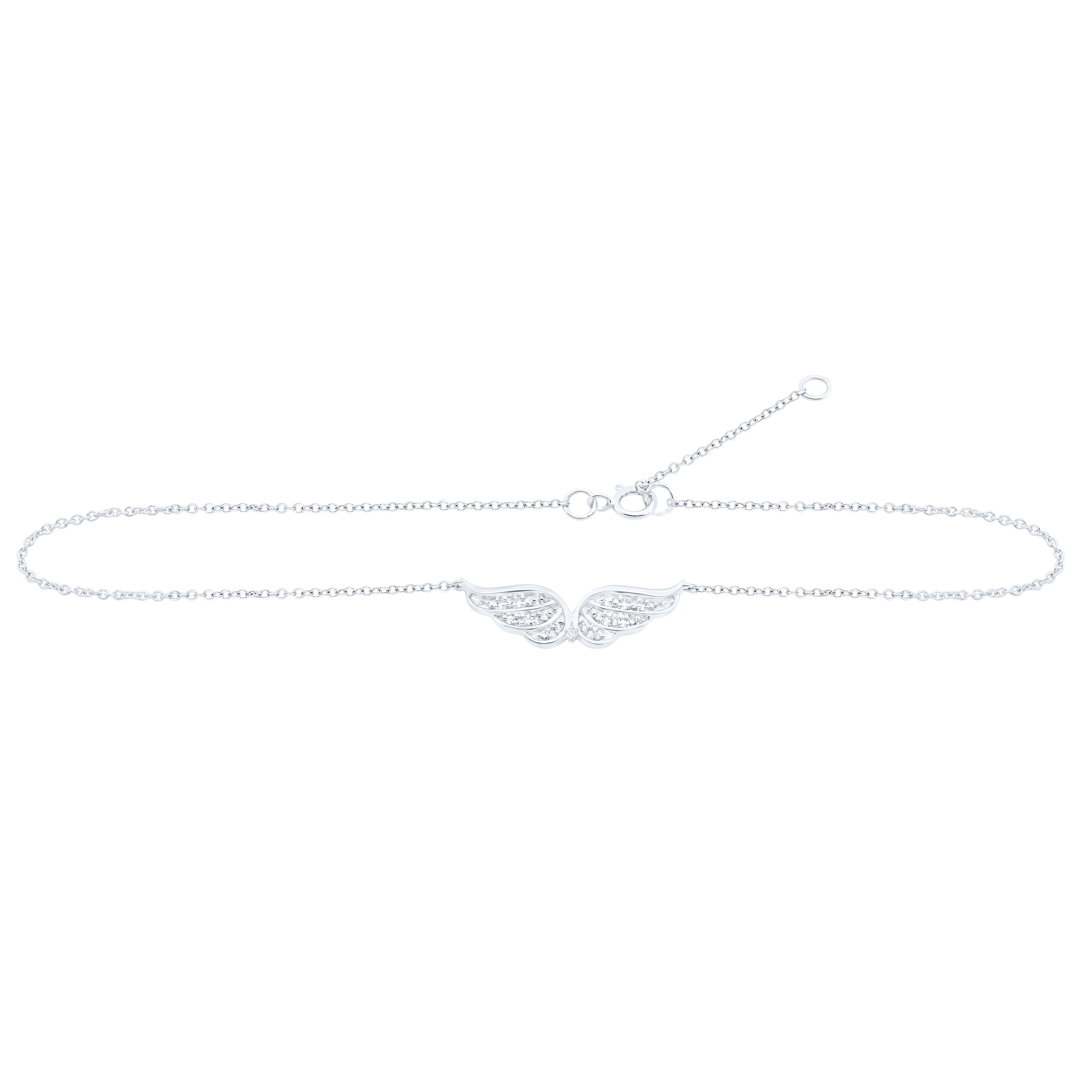 10Kt White Gold 1/12 Ctw Dia Nk Gift Anklet (9 Inch) (1.13 grams)