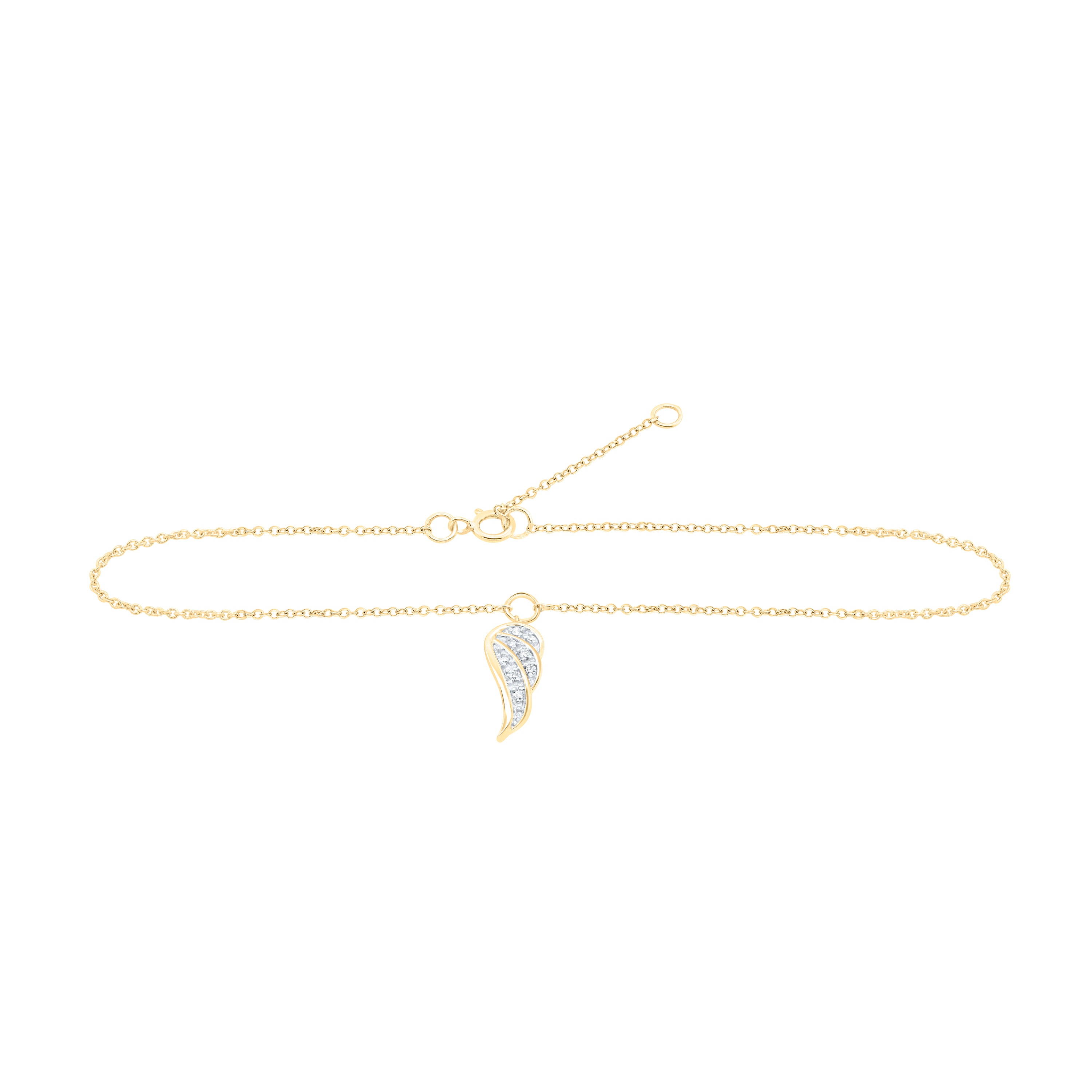 10Kt Yellow Gold 1/20Ctw Dia Nk Gift Anklet (9 Inch) (0.58 grams)