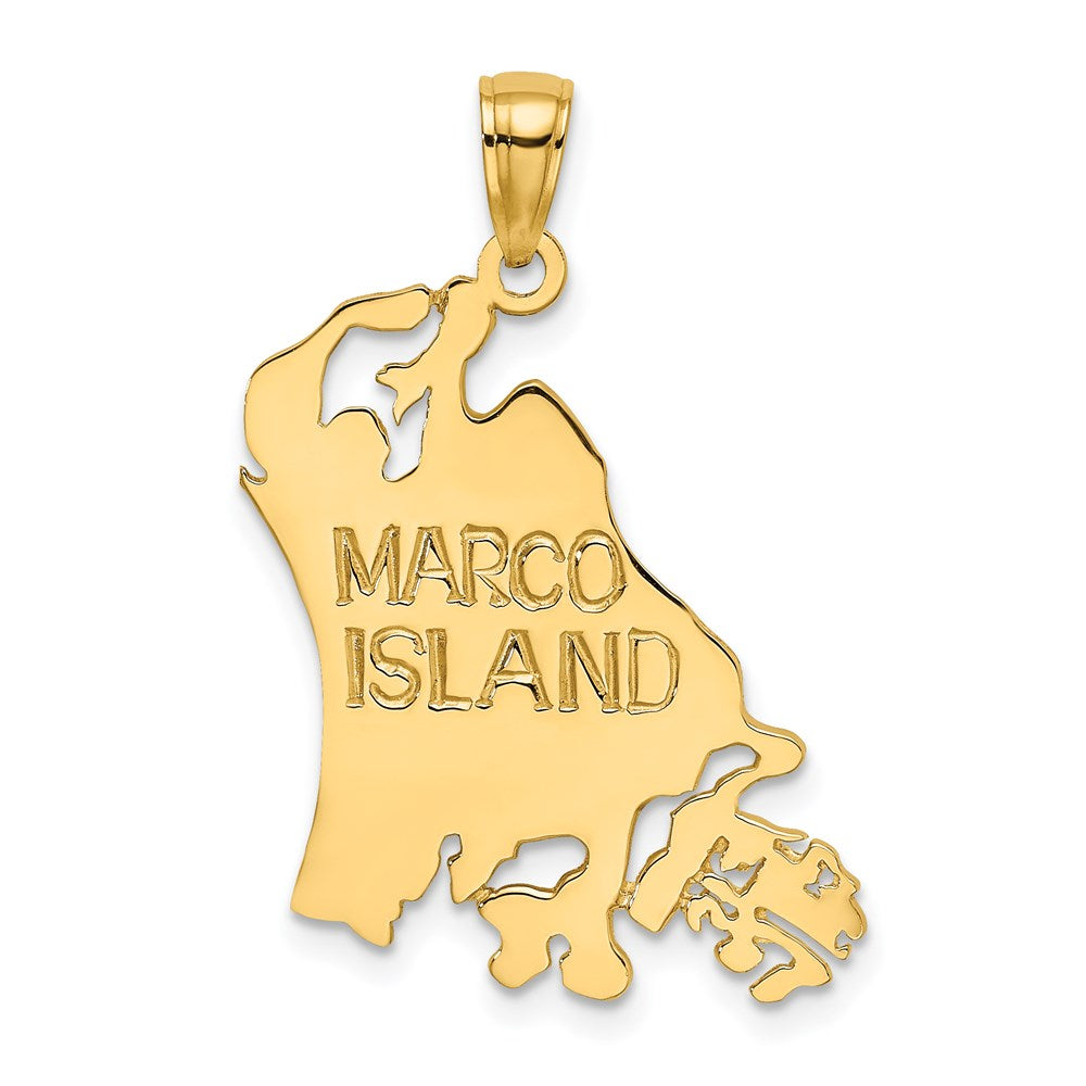 14k Yellow Gold 9.5 mm Cut Out MARCO ISLAND Charm (2.14 grams)
