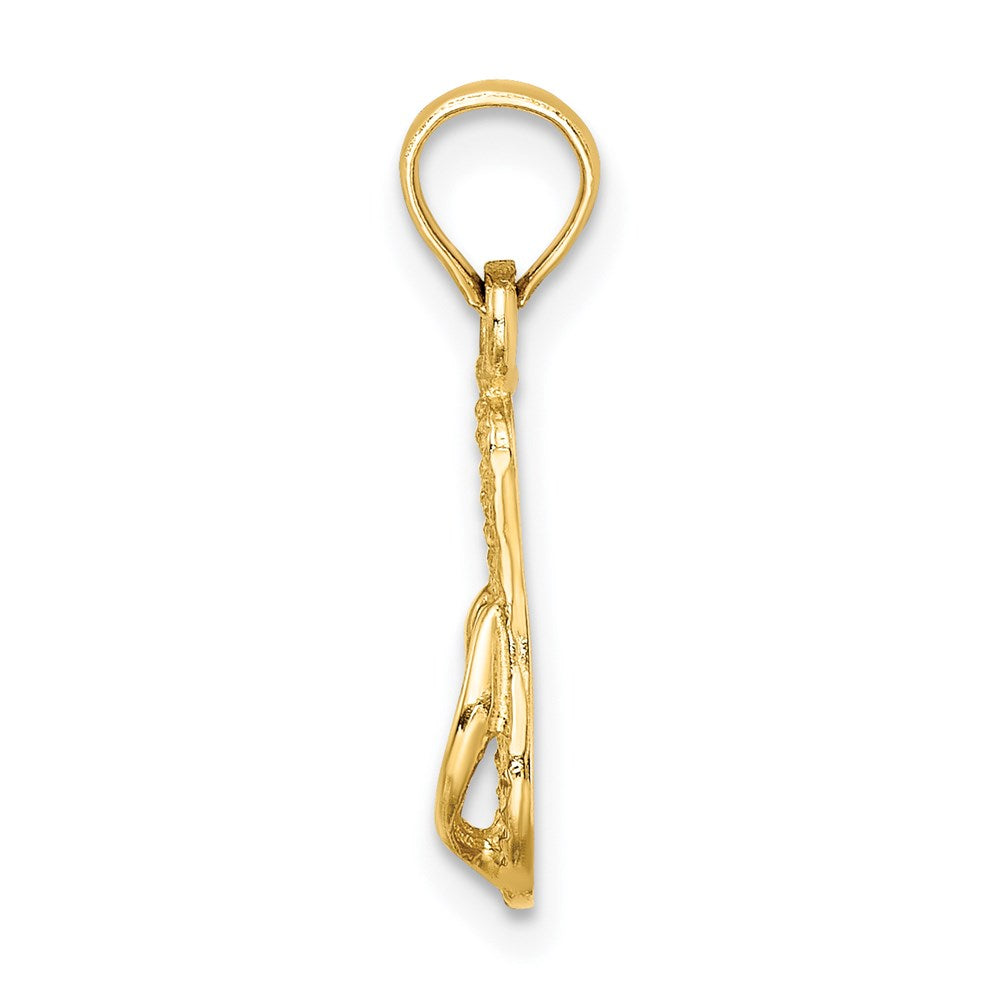 14k Yellow Gold 5.3 mm 3D MYRTLE BEACH Single Flip-Flop Charm (0.68 grams)