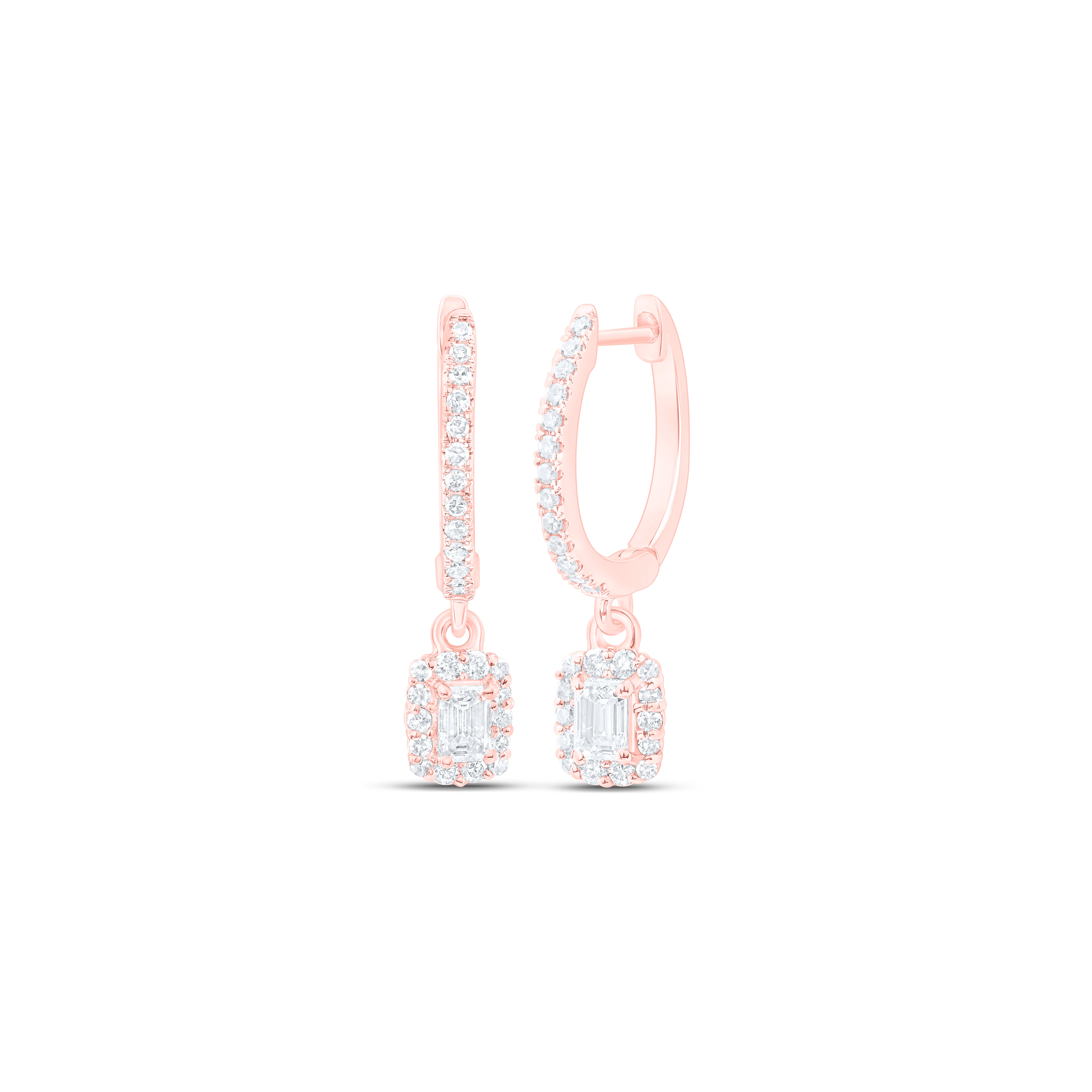 14Kt Rose Gold 5/8 Ctw Dia Nke Dangling Earring (2.09 grams)