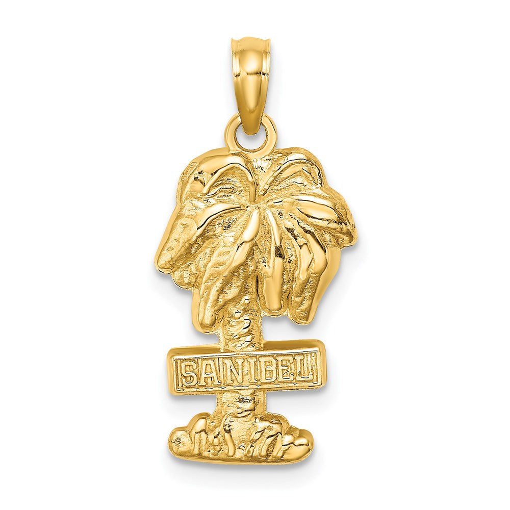 14k Yellow Gold 11.9 mm SANIBEL Palm Tree Charm (2.07 grams)