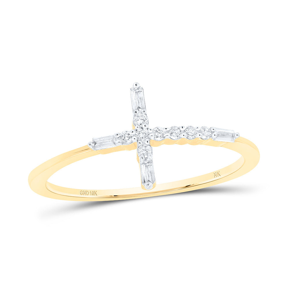 1/10 Ctw-Dia Nk Gift Cross Ring (1.11 grams)