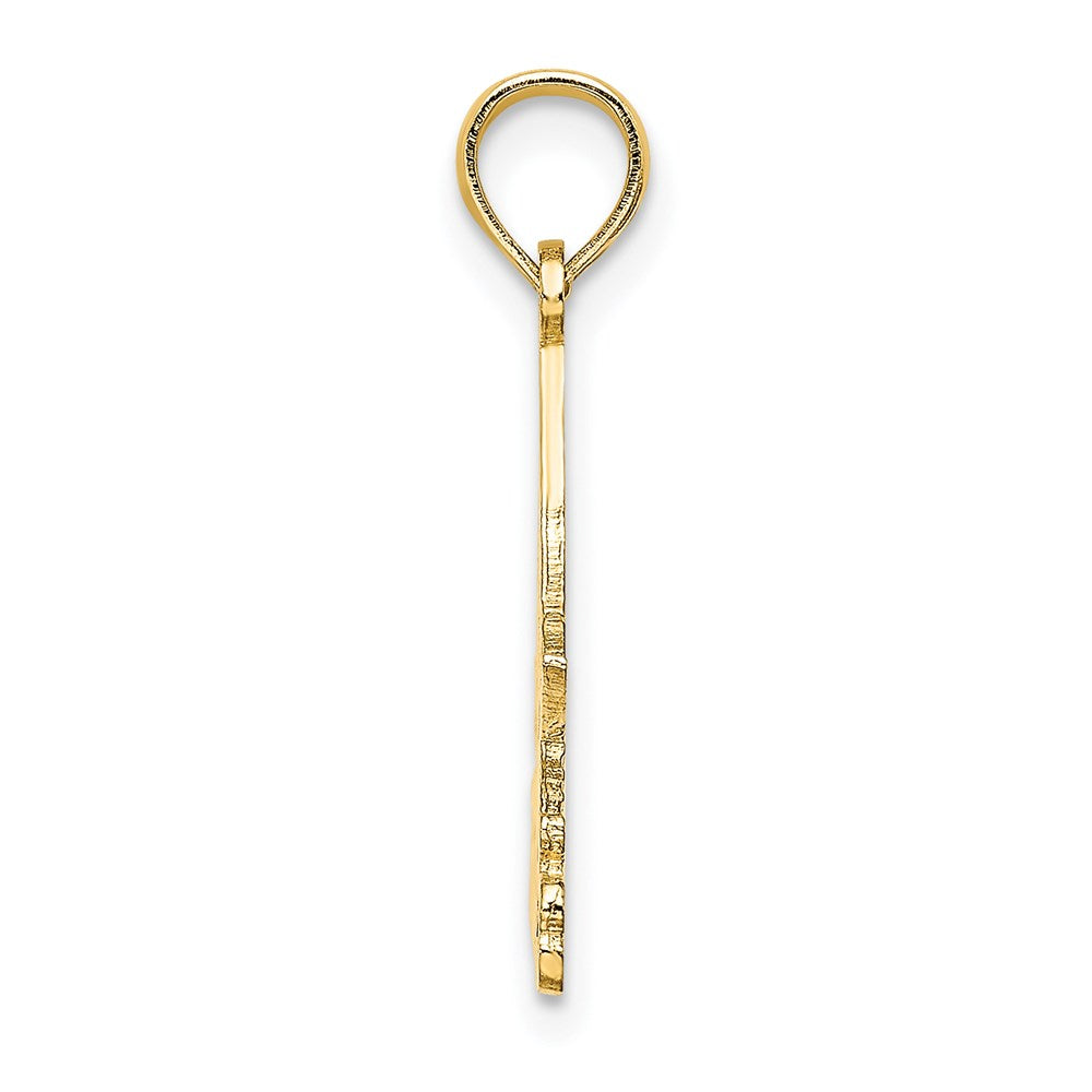 14k Yellow Gold 22.7 mm I LOVE STONE HARBOR Sailboat Charm (1.04 grams)