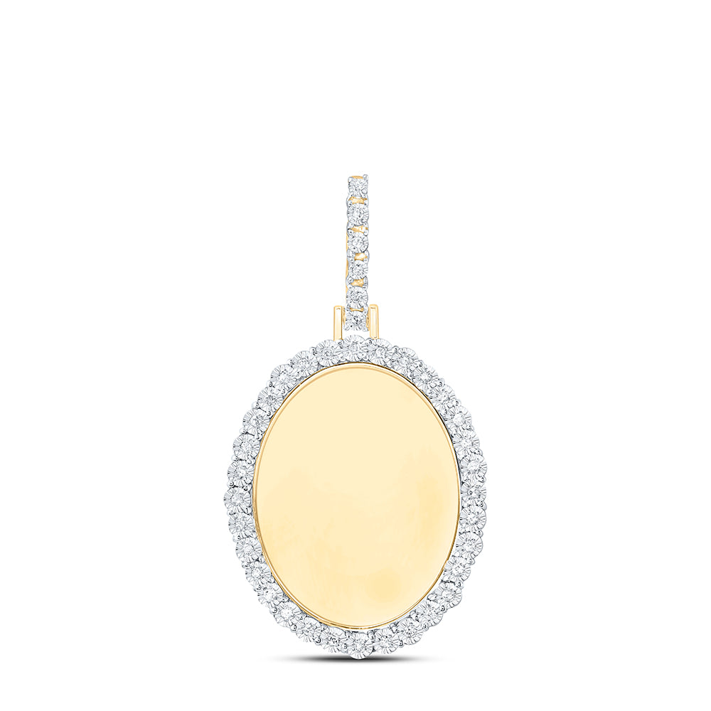 10Kt Gold 1/10Ctw-Dia P1 Fanuk Memory Oval Shape Pendant