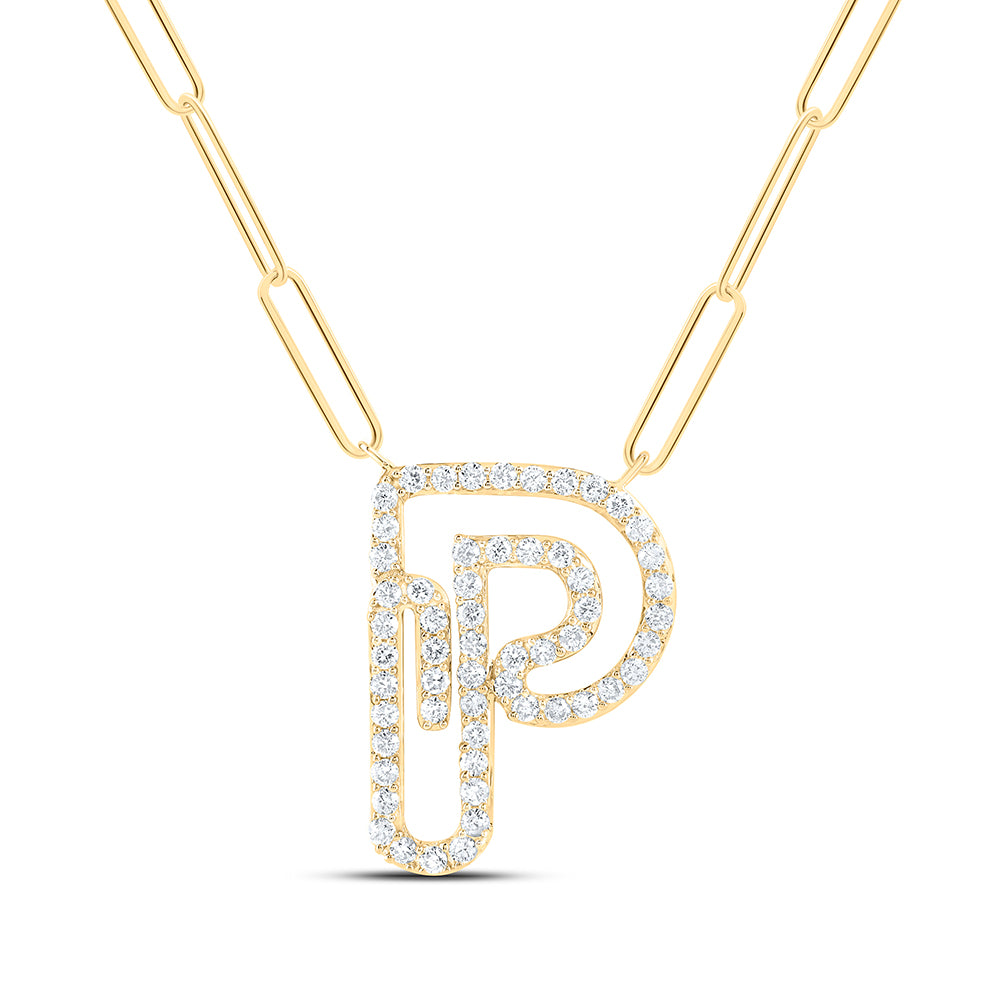 10Kt Gold 1/3Ctw-Diamond Initial P" Necklace - 18 Inch"