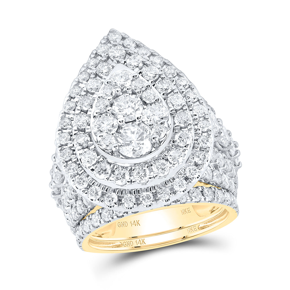 5 1/4Ctw-Nat Dia 1*3/8Ct 1*1/5Ct-Nke Fashion Bridal Set (14.73 grams)