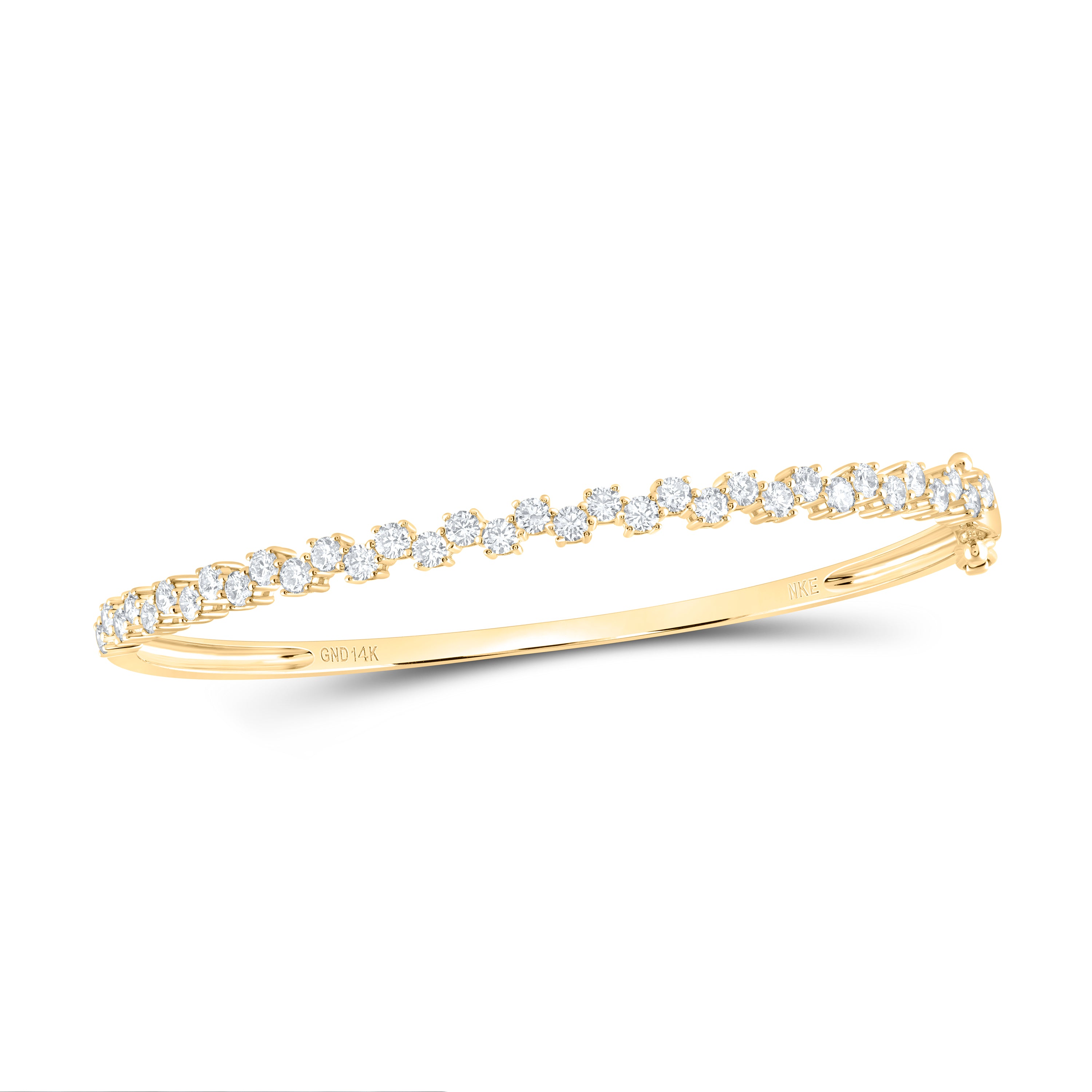 14Kt Gold 1 3/8Ctw-Diamond Fashion Bangle (54X45Mm)