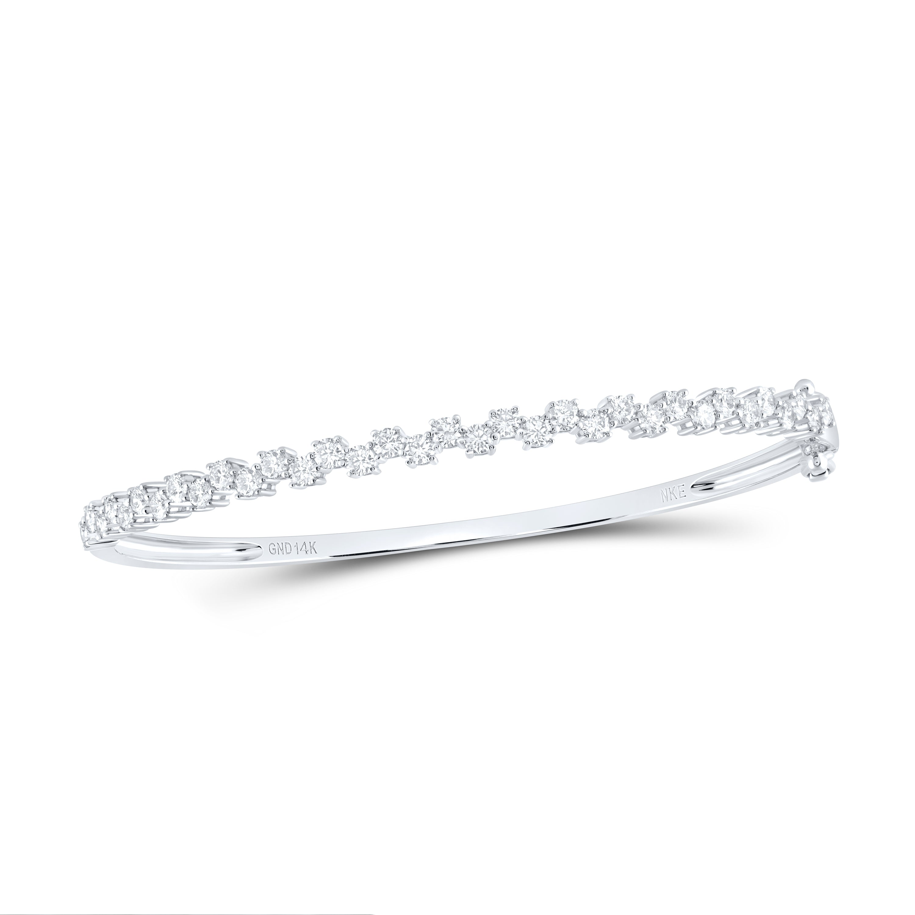 14Kt Gold 1 3/8Ctw-Diamond Fashion Bangle (54X45Mm)