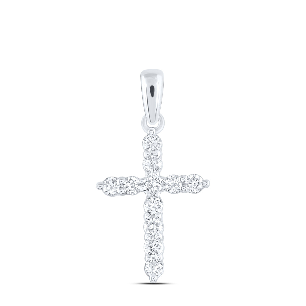 1/4Ctw-Dia Ana M Cross Pendant (0.86 grams)