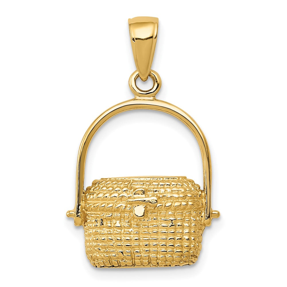 14k Yellow Gold 15 mm Large Nantucket Basket Pendant (2.52 grams)