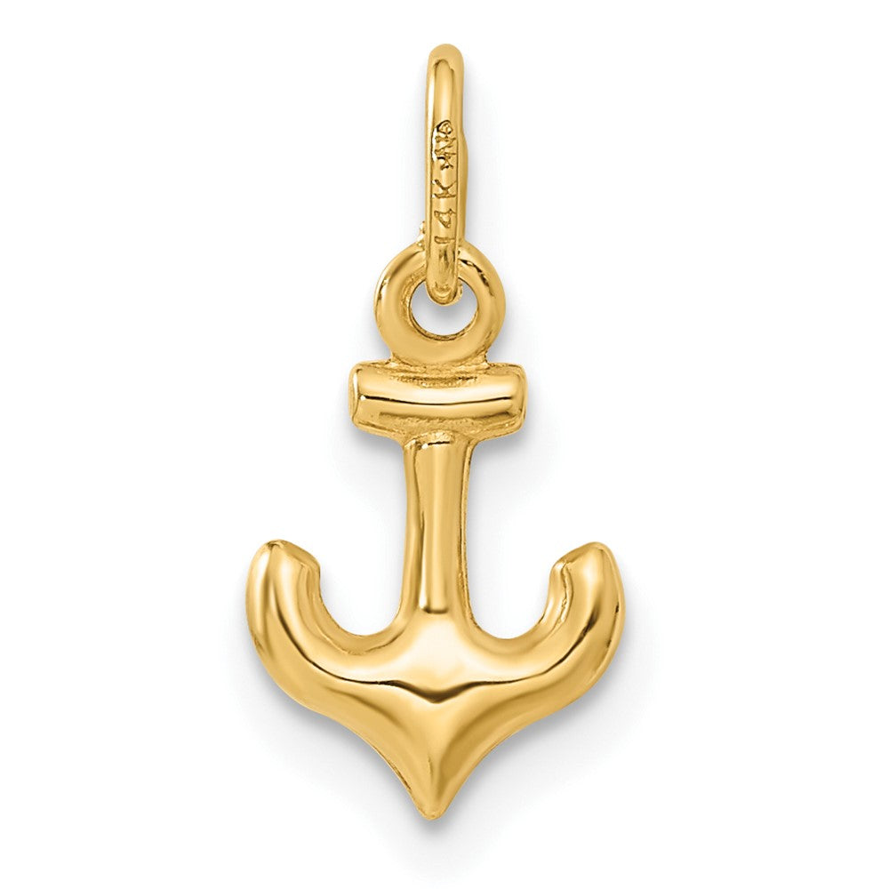 14k Yellow Gold 8 mm Anchor Charm (0.25 grams)